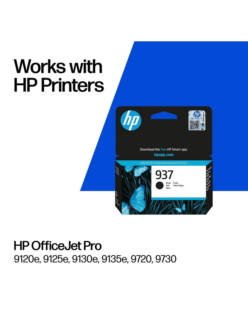 HP 937 black original ink cartridge 1250 pages (British brand)