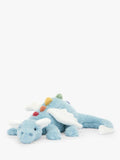 Sky Blue Dragon Soft Toy with Rainbow Spines, Large