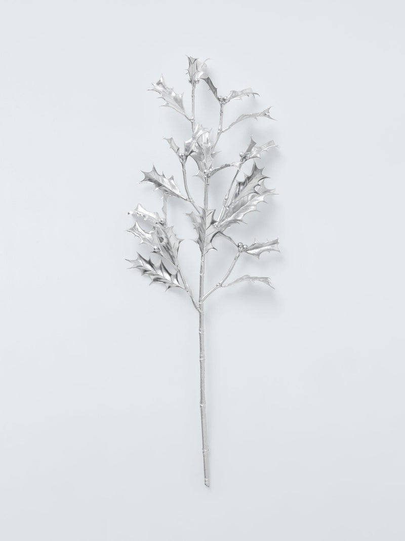 Silver Holly Stem for Festive Decorations