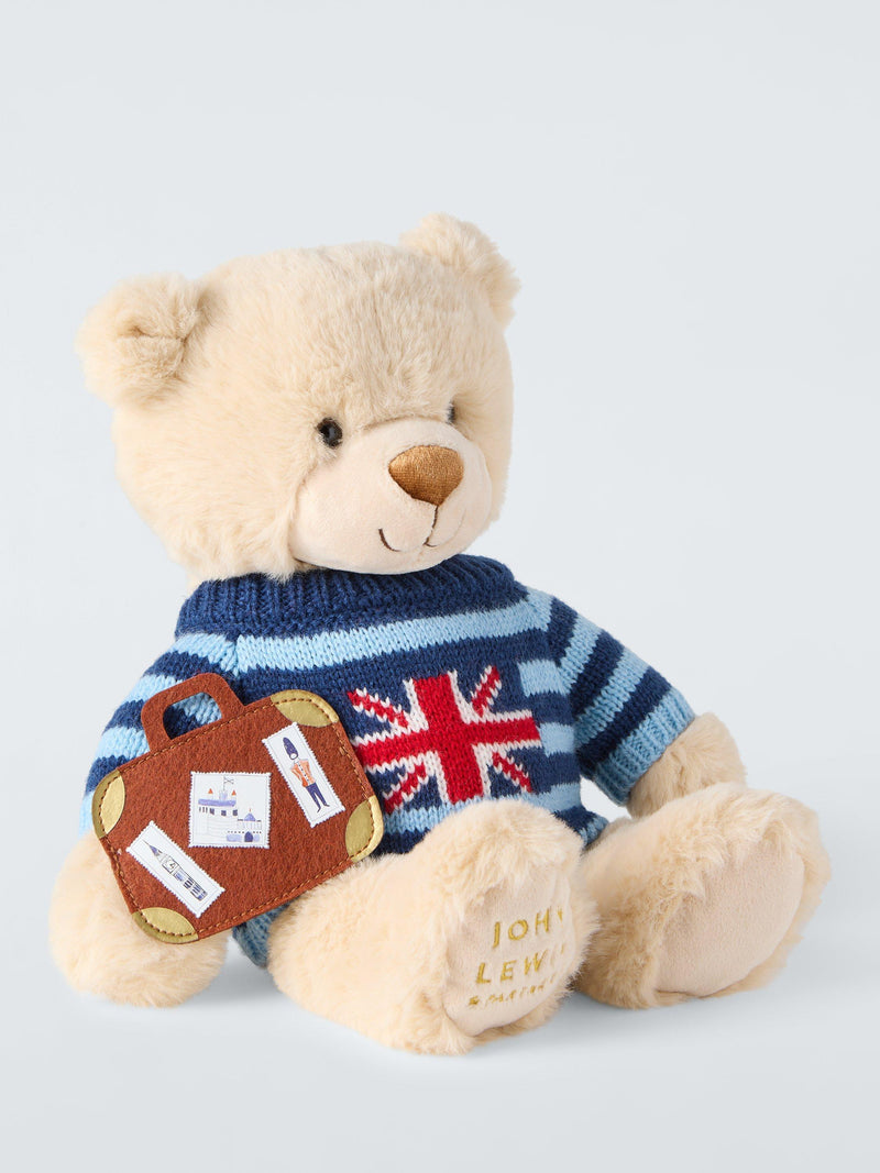 John Lewis Tourism Lewis Bear plush with Union Flag jumper - British product