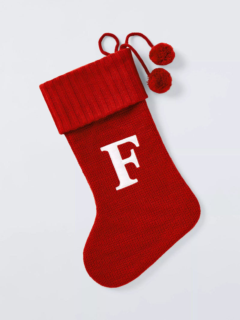 John Lewis Alphabet Christmas Stocking red, UK version