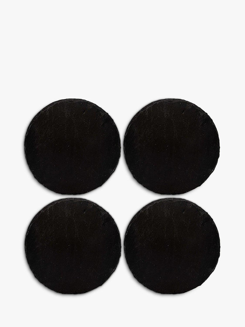 Selbrae House round slate coasters set of 4, 11cm (British brand)