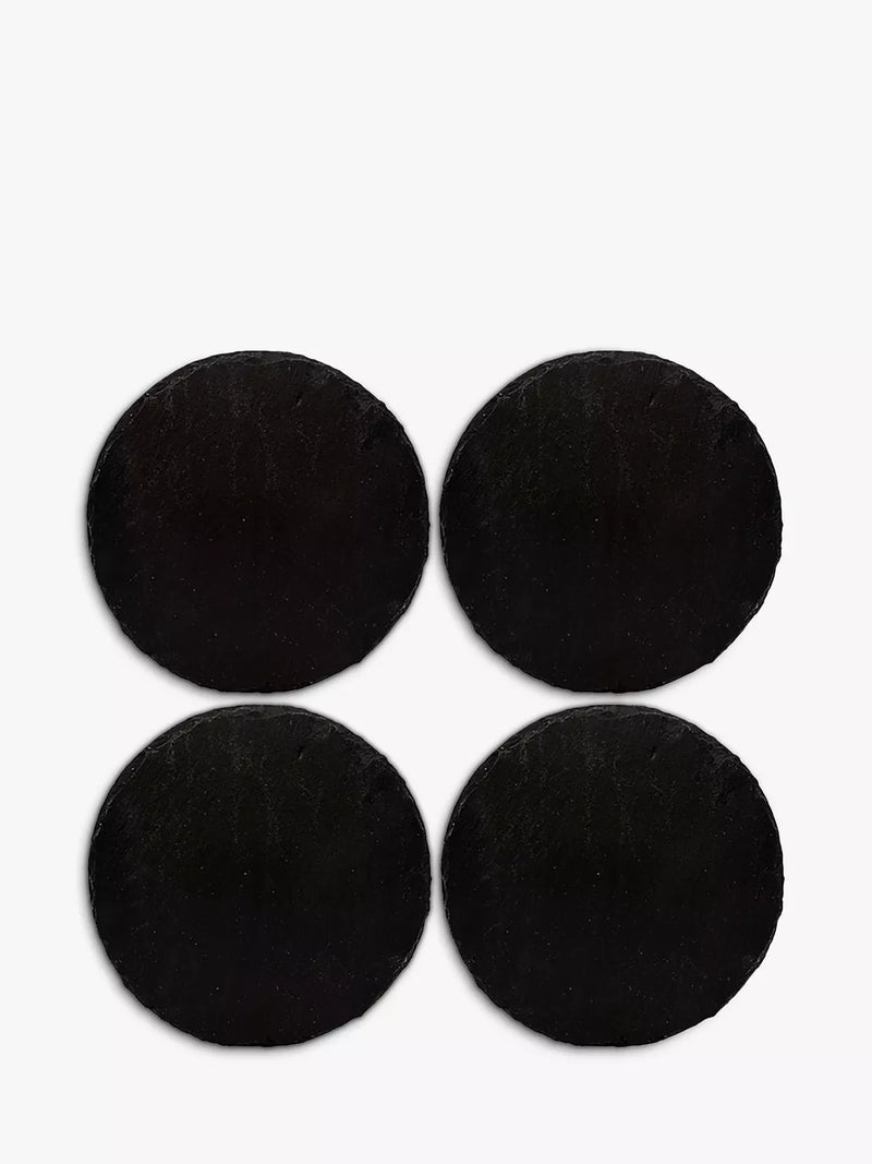 Selbrae House round slate coasters set of 4, 11cm (British brand)