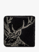 John Lewis Selbrae House Stag Square Slate Coaster- Buy online at McGrocer