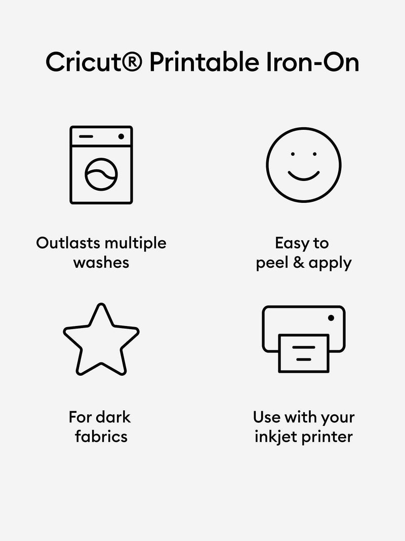 Cricut A4 printable iron-on for dark fabrics, imported from the UK