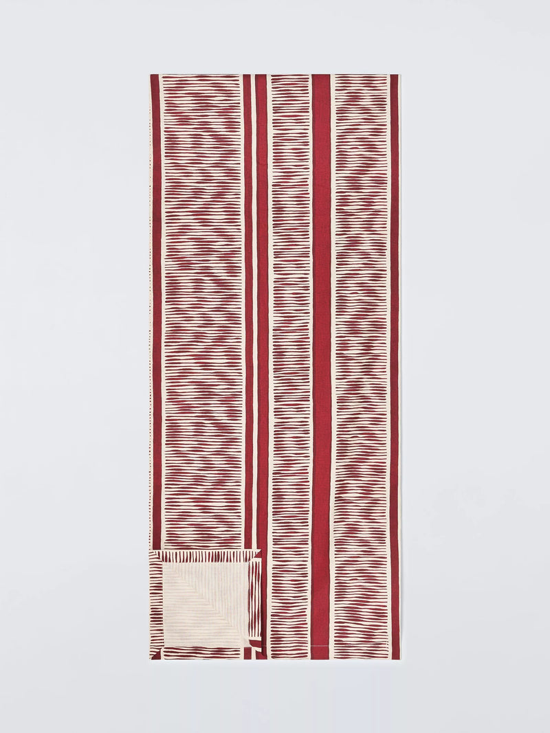 John Lewis X Collagerie ikat stripe table runner red - British product