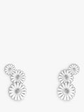 Georg Jensen Daisy Enamel Layered Earrings Silver, UK version