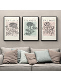 John Lewis French Flowers framed poster prints set of 3 62x42cm, UK version