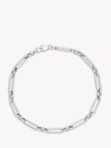 John Lewis BARTLETT LONDON Men's Paperclip Chain Link Bracelet, Silver, 20cm- Buy online at McGrocer