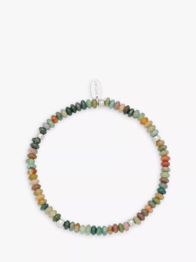 John Lewis BARTLETT LONDON Men's Agate Beaded Stretch Bracelet Multi 20cm- Buy online at McGrocer