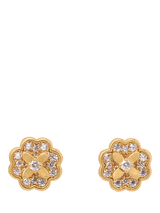 John Lewis kate spade new york Bloom Cubic Zirconia Stud Earrings, Clear/Gold- Buy online at McGrocer
