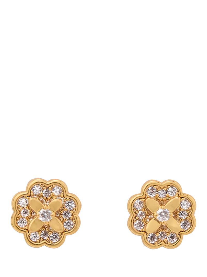 Kate Spade Bloom stud earrings with cubic zirconia, imported from the UK