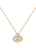 kate spade new york Mini Cubic Zirconia Spade Pendant Necklace, Clear/Gold