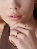 Rachel Jackson London garnet heart ring, gold plated, British brand