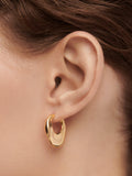 PDPAOLA Irregular Huggie Hoop Earrings Gold 2cm (British brand)