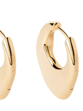 PDPAOLA Irregular Huggie Hoop Earrings Gold 2cm (British brand)