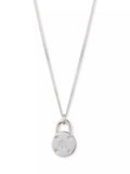 Lauren Ralph Lauren sterling silver diamond padlock necklace 35cm - British product
