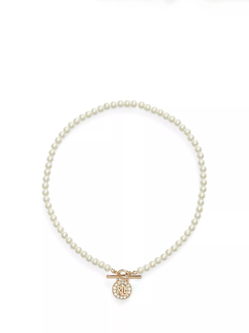 Lauren Ralph Lauren faux pearl padlock necklace, UK version