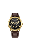 Citizen Eco-Drive chronograph watch 44mm brown leather strap (British brand)