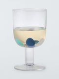 John Lewis short stem wine glass with confetti smudge pattern 230ml blue, UK version