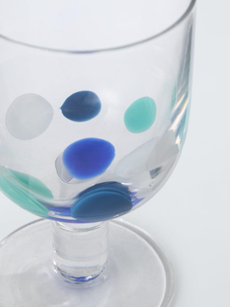 John Lewis short stem wine glass with confetti smudge pattern 230ml blue, UK version