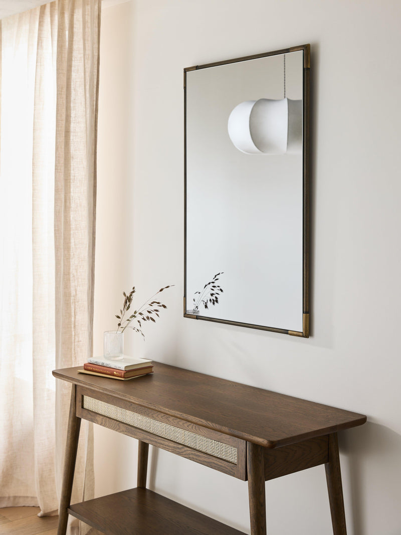 John Lewis Knurl wall mirror antique brass 90x60cm - British product