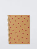 John Lewis A4 Kraft Hearts Notebook 200 pages, UK version