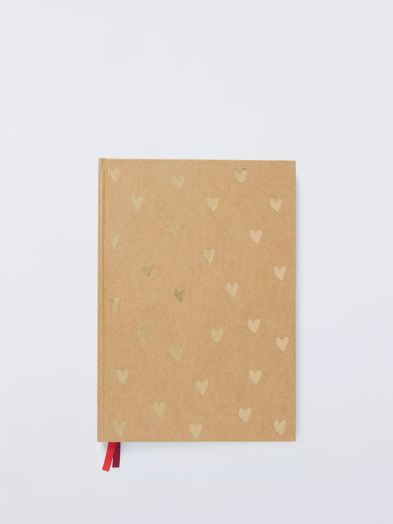 John Lewis B5 hardback foil hearts notebook multi, imported from the UK