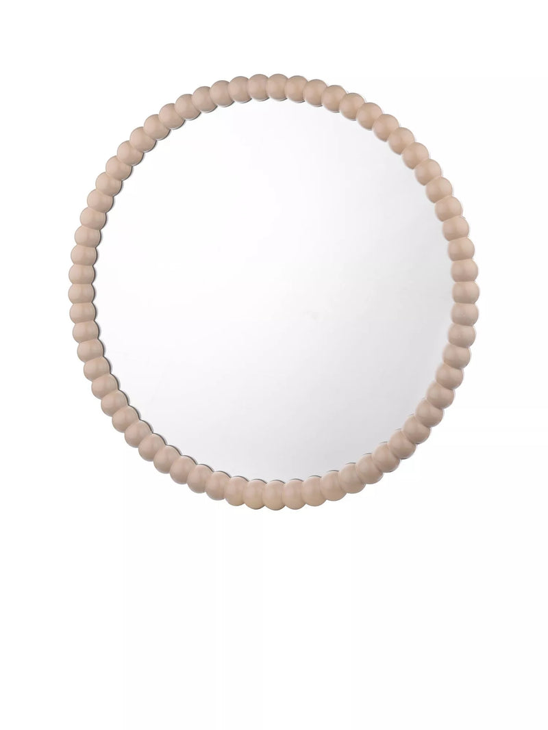 Där Ruan Bobbin Round Wood Frame Wall Mirror, 70cm