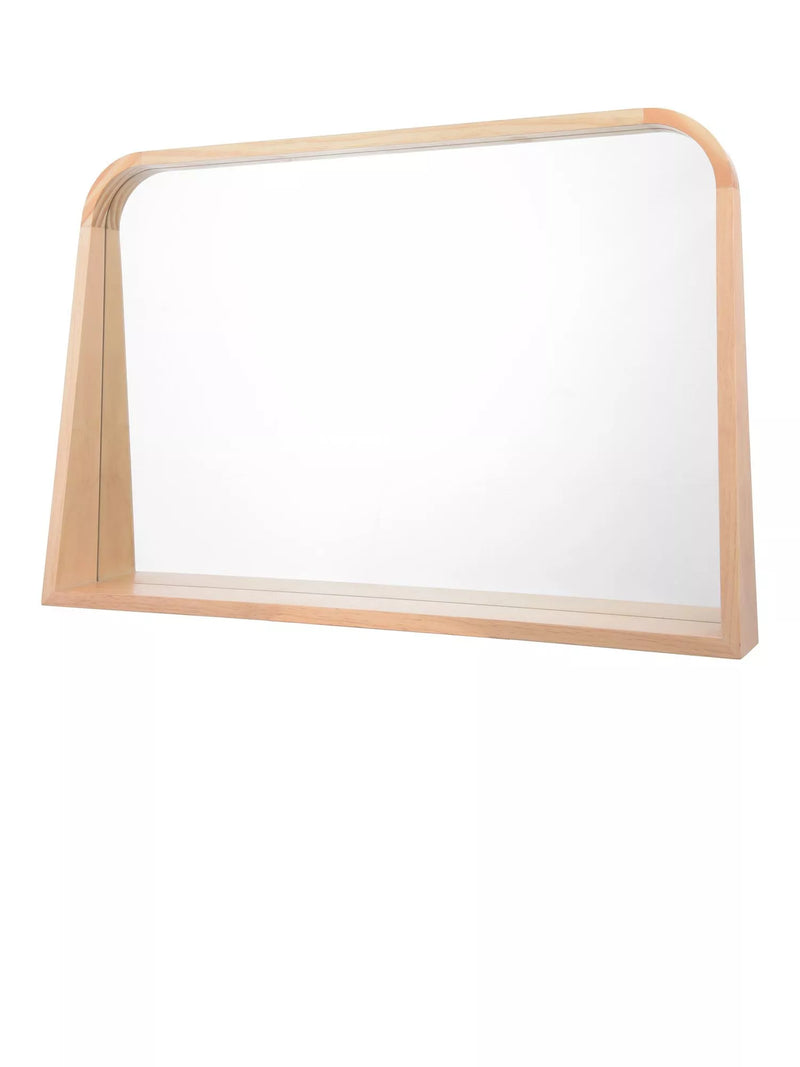 Där Fulgencio rectangular wooden shelf wall mirror 90x60cm natural (British brand)