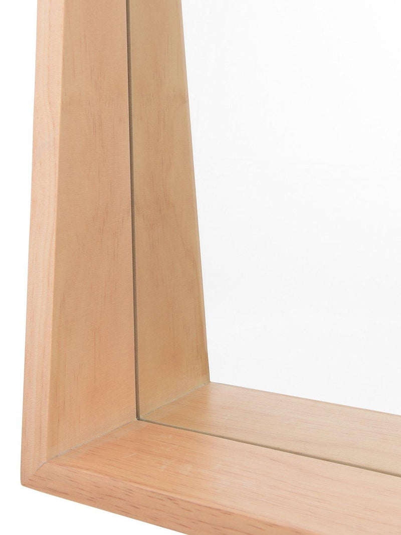 Där Fulgencio rectangular wooden shelf wall mirror 90x60cm natural (British brand)