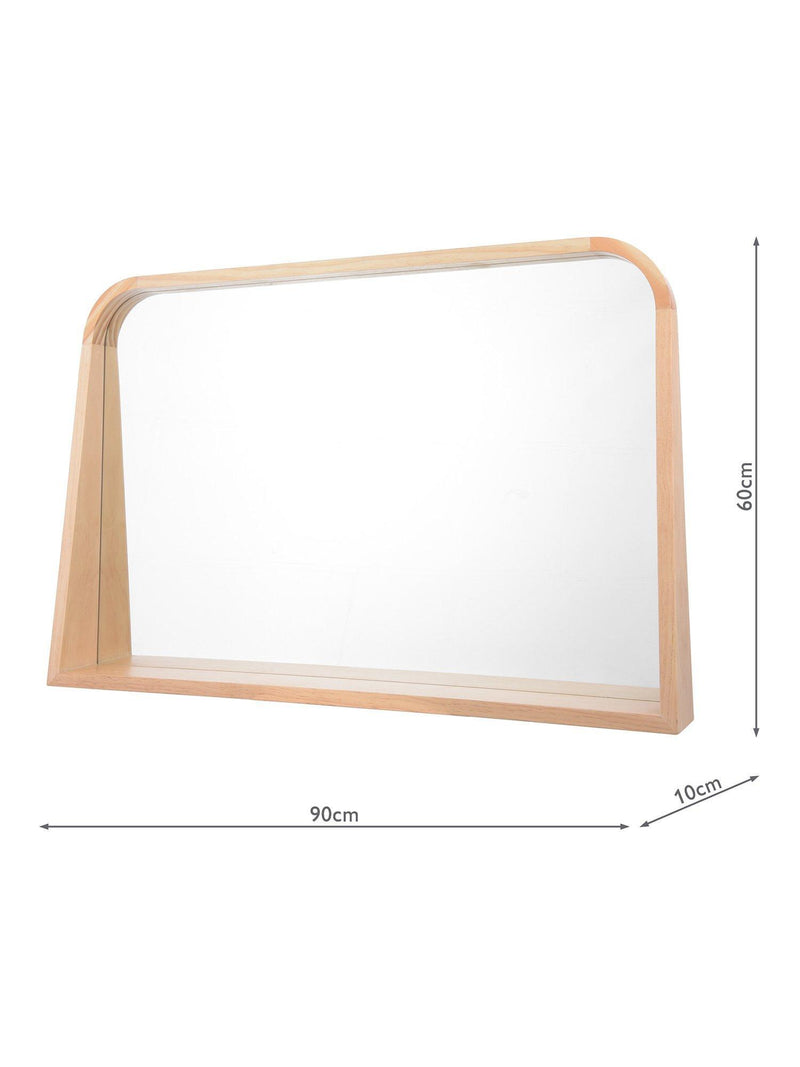 Där Fulgencio rectangular wooden shelf wall mirror 90x60cm natural (British brand)