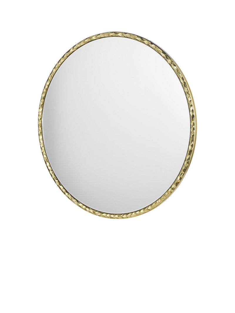 Där Jinelle hammered texture round wall mirror 80cm gold, UK version