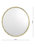 Där Jinelle hammered texture round wall mirror 80cm gold, UK version