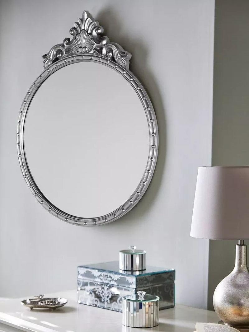 Laura Ashley Overton round wall mirror 73 x 58cm, UK version