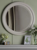 Laura Ashley Tate round wall mirror 60cm off white (British brand)
