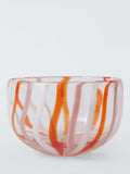 John Lewis pink candy cane glass bowl 17.5cm, UK version