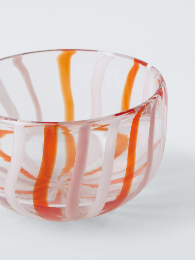 John Lewis pink candy cane glass bowl 17.5cm, UK version