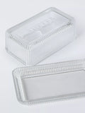 John Lewis clear glass butter dish, UK version