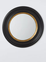 John Lewis John Lewis Georgian Round Wood Frame Convex Wall Mirror Black/Gold 50cm- Buy online at McGrocer