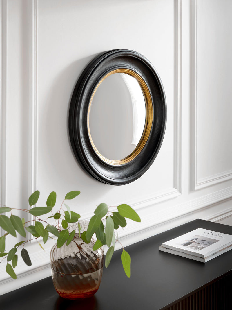 John Lewis round convex mirror 50cm black gold (British brand)