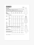 Simplicity floor length skirts sewing pattern S9881, UK version