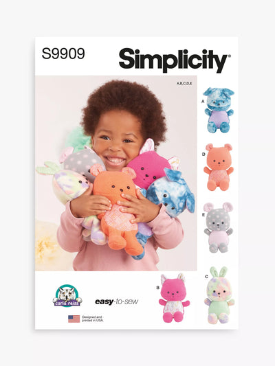 John Lewis Simplicity 23cm Plush Animals Sewing Pattern S9909- Buy online at McGrocer