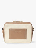 Aspinal of London camera crossbody bag pebble leather cream taupe (British brand)