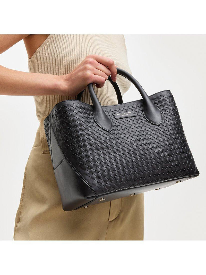 حقيبة يد Aspinal of London slot weave leather midi (ماركة بريطانية)