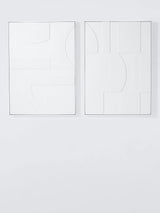 John Lewis John Lewis 'Modernist' Large Framed Hand Painted 3D Canvas Wall Art Set of 2, 140 x 100cm, White- Buy online at McGrocer