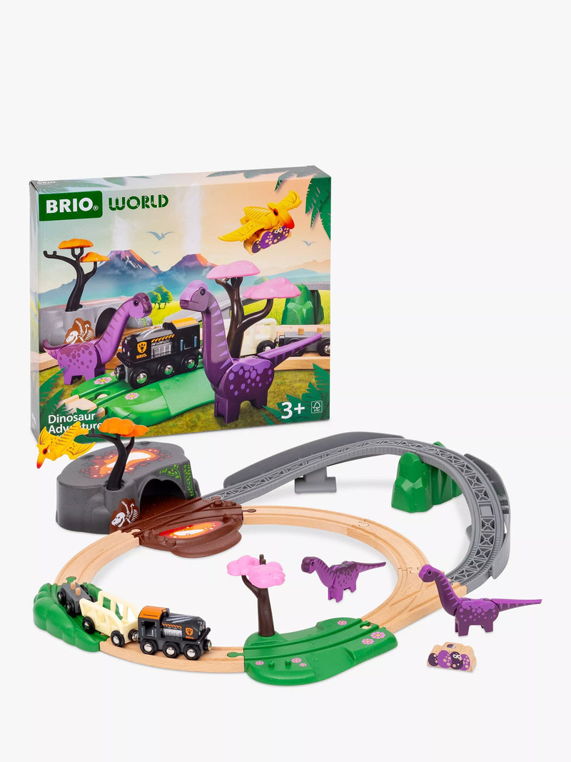 BRIO Dinosaur Adventure Playset 21-piece train set (British brand)