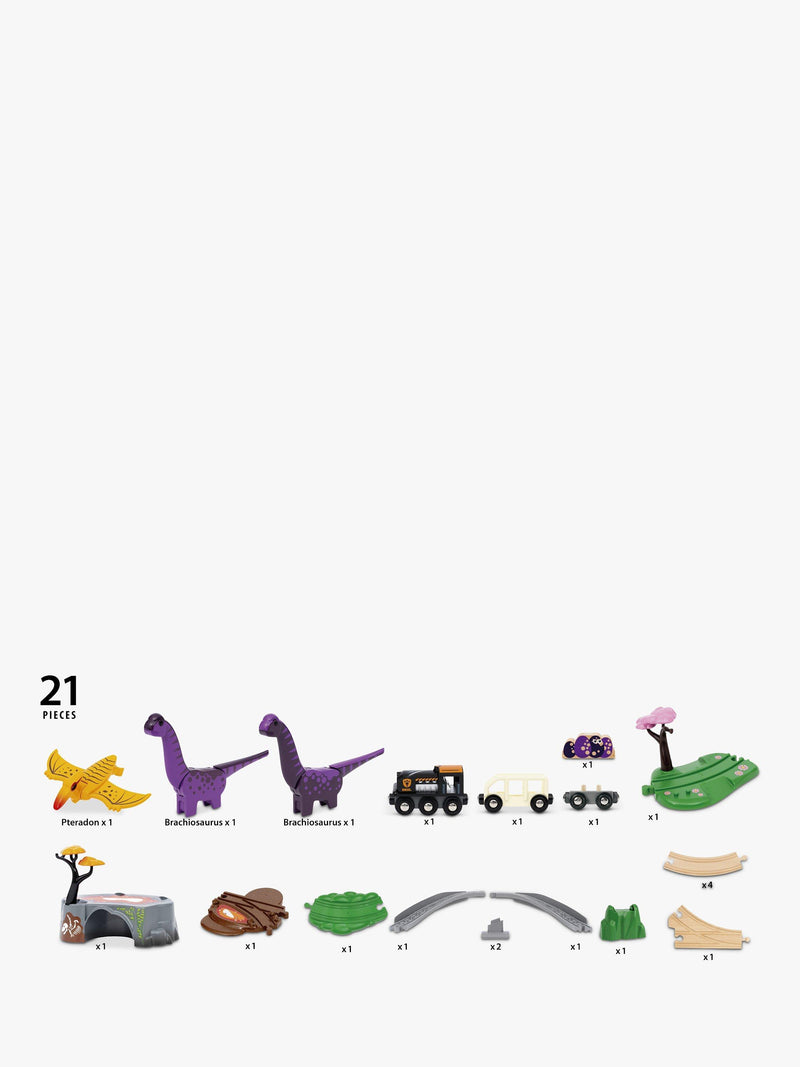 BRIO Dinosaur Adventure Playset 21-piece train set (British brand)