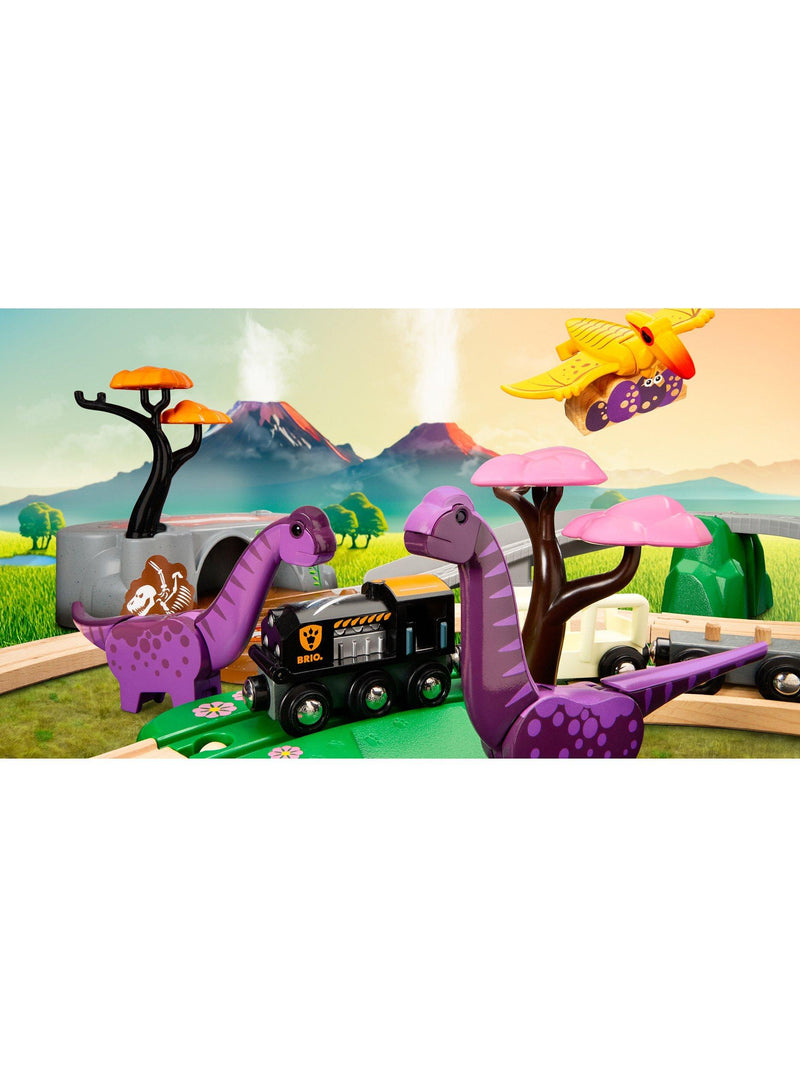 BRIO Dinosaur Adventure Playset 21-piece train set (British brand)