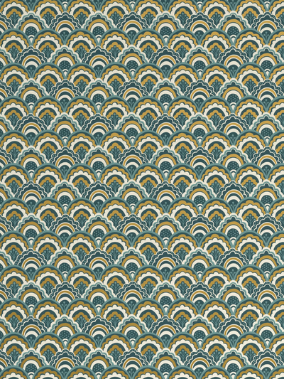 John Lewis Astra Tapete Dunkelpfau Gemustertes Design